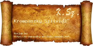 Krompaszky Szilvió névjegykártya